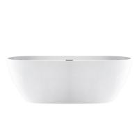 Ligbad Vrijstaand Costa Ovaal 81.5x170x58cm Glasvezelversterkt Hoogwaardig Acryl Glans Wit met Badwaste en Overloop