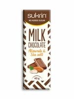 Sukrin Melkchocolade met amandelen en zeezout (40 gr) - thumbnail