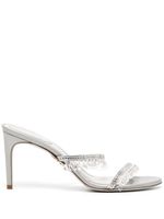 René Caovilla crystal-embellished 80mm mules - Argent