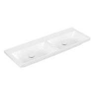 Wastafel Villeroy & Boch Subway 3.0 Dubbele wasbak Met CerampicPlus Zonder Kraangat Zonder Overloop 130x47x16.5 cm Stone White Villeroy & Boch