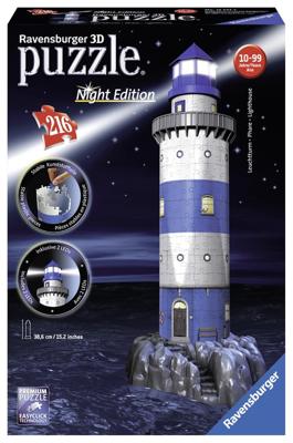 Vuurtoren - Night Edition 3D (216 Stukjes) - Puzzel;Puzzel (4005556125777)
