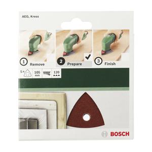 Bosch Accessories 2609256A57 Deltaschuurpapier Met klittenband, Geperforeerd Korrelgrootte (num) 80 Hoekmaat 105 mm 5 stuk(s)