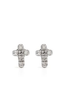 Djula boucles d'oreilles Cross en or 18ct ornées de diamants