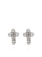 Djula boucles d'oreilles Cross en or 18ct ornées de diamants