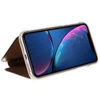 Luxury Series Mirror View iPhone XR Flip Case - Goud - thumbnail