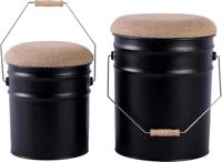 Leitmotiv Stool Set Buckets Black