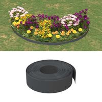 Tuinrand 10 m 15 cm polyetheen grijs - thumbnail