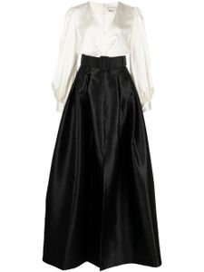 Sachin & Babi robe colour block Zoe en satin - Noir