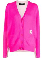 DSQUARED2 cardigan en laine mélangée à design bicolore - Rose