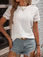 Casual Crew Neck Plain Loose Shirt