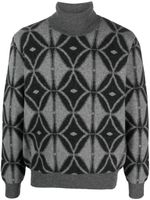 ETRO pattern-intarsia roll-neck jumper - Gris