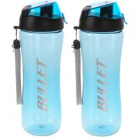 Set van 2x stuks bidon drinkfles/waterfles blauw 700 ml