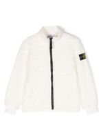 Stone Island Junior veste zippée à patch Compass - Blanc