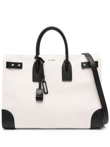 Saint Laurent grand sac cabas Sac De Jour en toile - Blanc