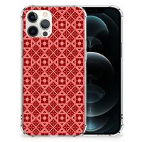 iPhone 12 Pro Max Doorzichtige Silicone Hoesje Batik Rood - thumbnail