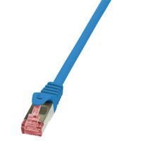 LogiLink CQ2026S RJ45 Netwerkkabel, patchkabel CAT 6 S/FTP 0.50 m Blauw Vlambestendig, Snagless 1 stuk(s)