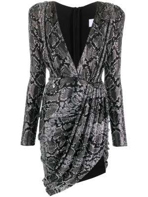 Philipp Plein Mini-jurk met watervalhals - Zilver