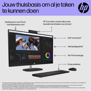 HP 27-cr0950nd Intel® Core™ i5 68,6 cm (27") 1920 x 1080 Pixels 16 GB DDR4-SDRAM 512 GB SSD Alles-in-één-pc Windows 11 Home Wi-Fi 6 (802.11ax) Zwart