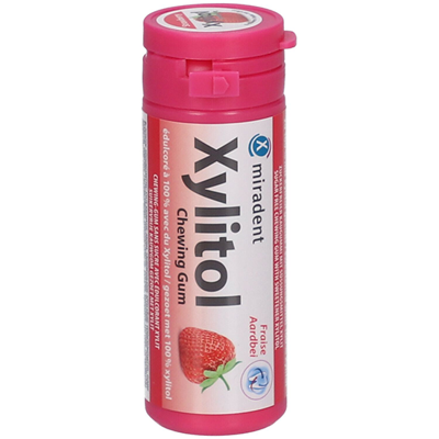 Miradent Xylitol Kauwgom Aardbei - 30 stuks
