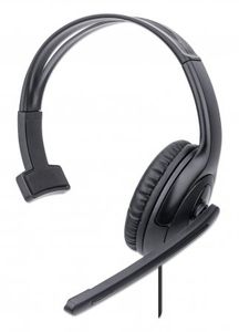 Manhattan 179874 hoofdtelefoon/headset Bedraad Hoofdband Kantoor/callcenter USB Type-A Zwart