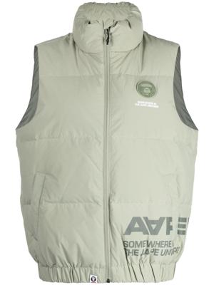AAPE BY *A BATHING APE® Bodywarmer met logopatch - Groen AAPE BY *A BATHING APE® Bodywarmer met logopatch - Groen