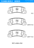 Remblokkenset, schijfrem ATE, u.a. für Toyota, Lexus