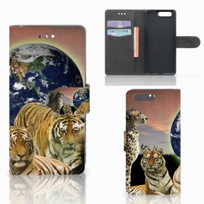Huawei P10 Telefoonhoesje met Pasjes Roofdieren Huawei P10 Telefoonhoesje met Pasjes Roofdieren