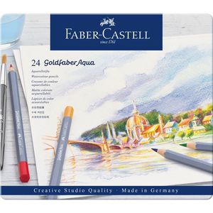 Kleurpotloden Faber-Castell Goldfaber aquarel blik ÃƒÆ’ 24 stuks assorti