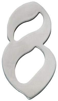Esschert Design huisnummer ''8'' 5 x 10 cm RVS zilver