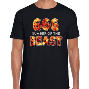 666 number of the beast halloween verkleed t-shirt zwart voor heren