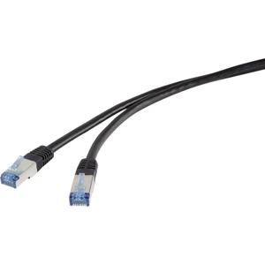 Renkforce RF-4673686 RJ45 Netwerkkabel, patchkabel CAT 6A S/STP 1.00 m Zwart UV-bestendig 1 stuk(s)