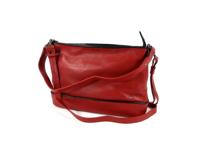Kalfsleren damestas schoudertas SOFT rood zwart