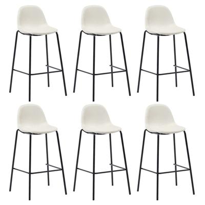 vidaXL Barstoelen 6 st stof crème