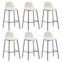 vidaXL Barstoelen 6 st stof crème