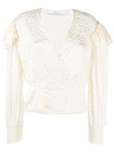 IRO blouse satinée à imprimé léopard - Blanc