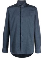 Corneliani chemise en coton à manches longues - Bleu