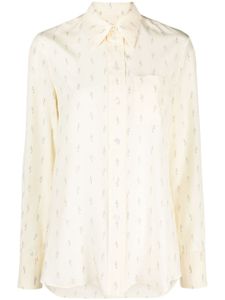 Lanvin chemise en soie à motif en jacquard - Jaune