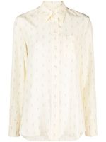 Lanvin chemise en soie à motif en jacquard - Jaune - thumbnail