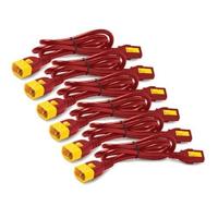 APC Power Cord Kit 6 ea Locking C13 naar C14 1,2 m Rood