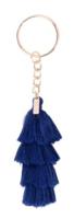 Doiy sleutelhanger Tassel 15,5 cm katoem/staal donkerblauw
