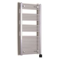 Elektrische Design Radiator Sanicare Plug & Play 172x60 cm Inox Look 730 Watt Met Chroom Thermostaat En Bluetooth Links Sanicare