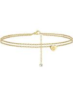 strand Dubbele Keten Hart Brief Enkelbandje