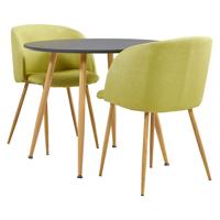 vidaXL 3-delige Eethoek stof groen