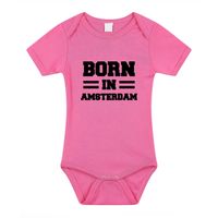 Born in Amsterdam cadeau baby rompertje roze meisjes