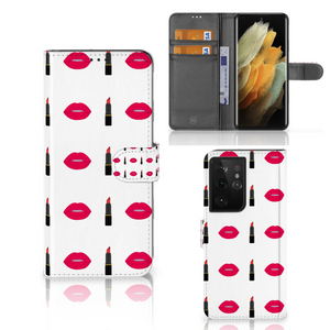 Samsung Galaxy S21 Ultra Telefoon Hoesje Lipstick Kiss