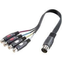 SpeaKa Professional SP-7870300 Cinch / DIN-aansluiting Audio Y-adapter [1x Diodestekker 5-polig (DIN) - 4x Cinch-koppeling] Zwart - thumbnail