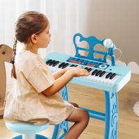 37-Toets Digitale Kinderpiano met Verstelbare Kruk & Microfoon Afneembaar Elektronisch Keyboard met Afneembare Muziekstandaard