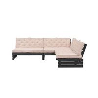 Loungeset Lucca 3-delig - zwart - incl. Jula kussens - terracotta - Leen Bakker