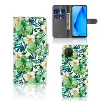 Huawei P40 Lite Hoesje Orchidee Groen - thumbnail