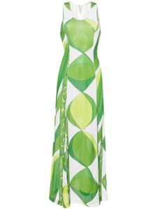 PUCCI robe longue à design évasé - Vert